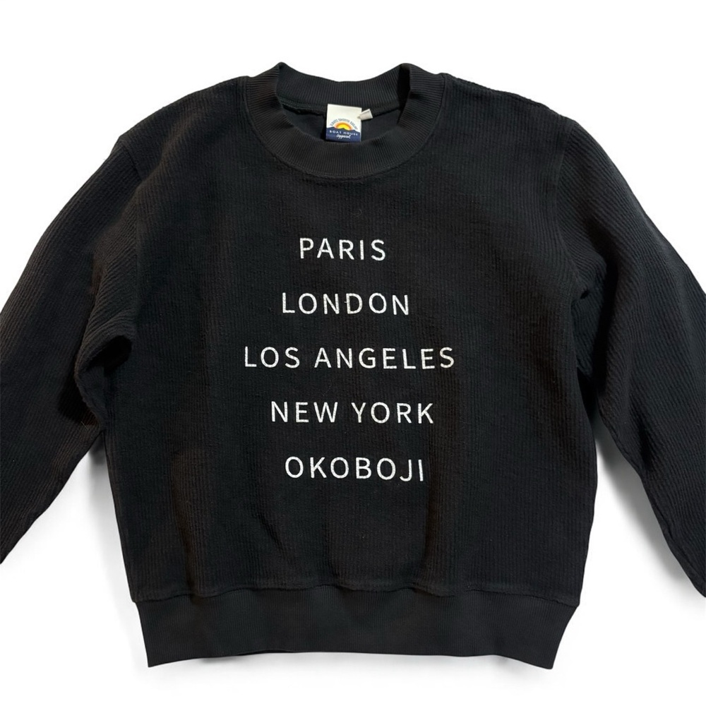 Boat House Apparel WORLD TRAVELER RIBBED PULLOVER Black Small - Picture 3 of 9